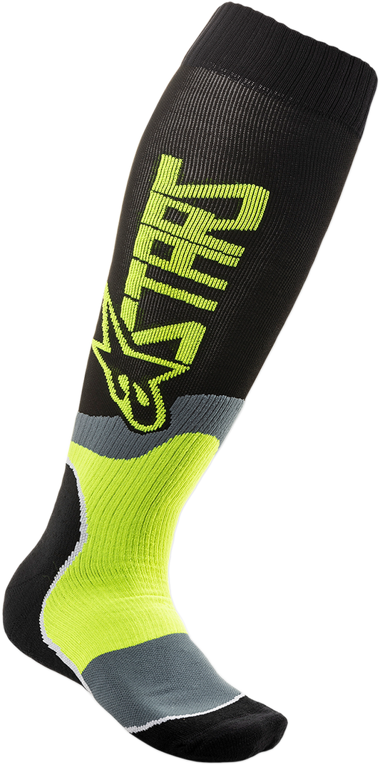 ALPINESTARS MX Plus 2 Socks - Black/Yellow - Small/Medium 4701920-155-SM