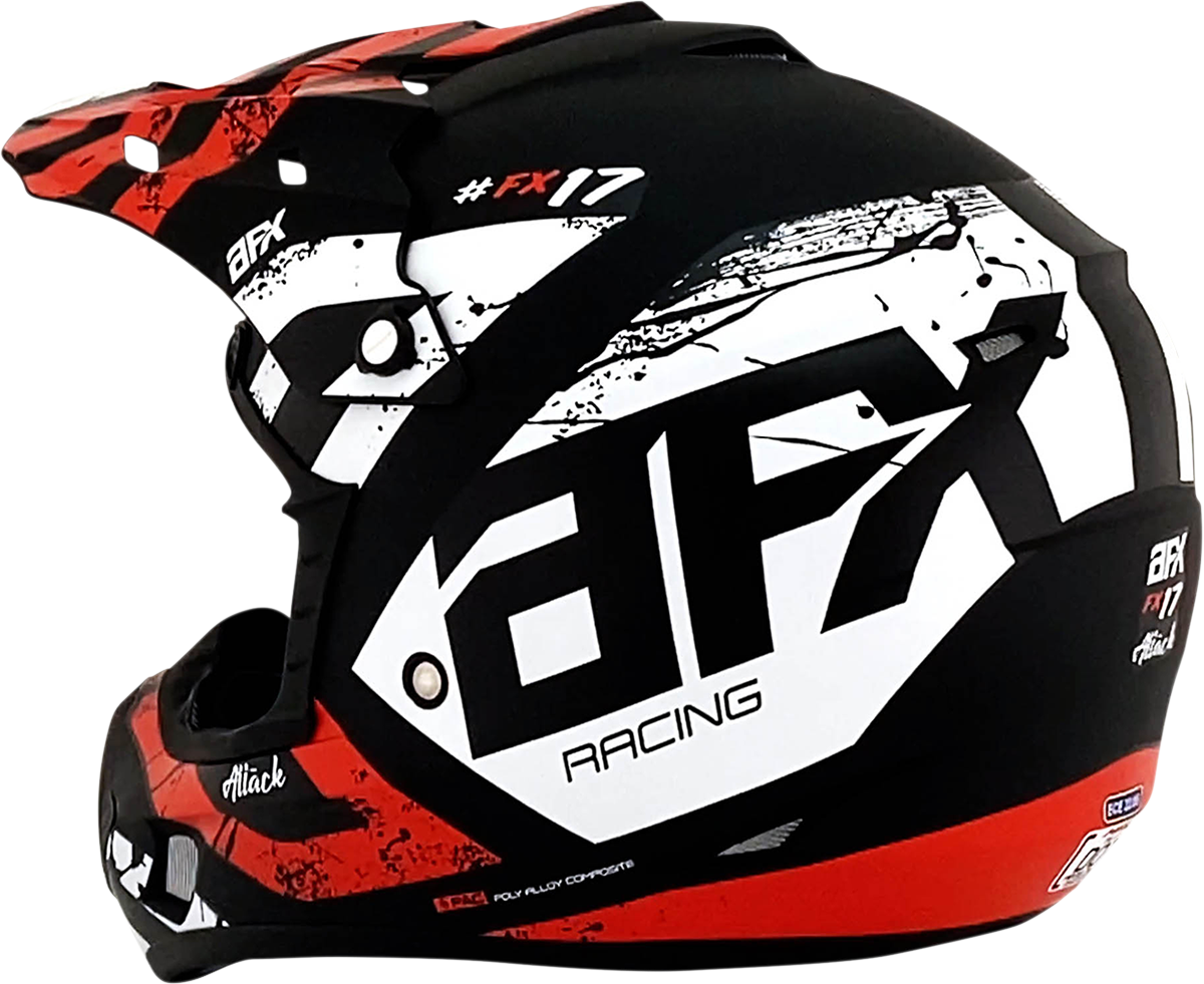 AFX FX-17 Helmet - Attack - Matte Black/Red - Large 0110-7151