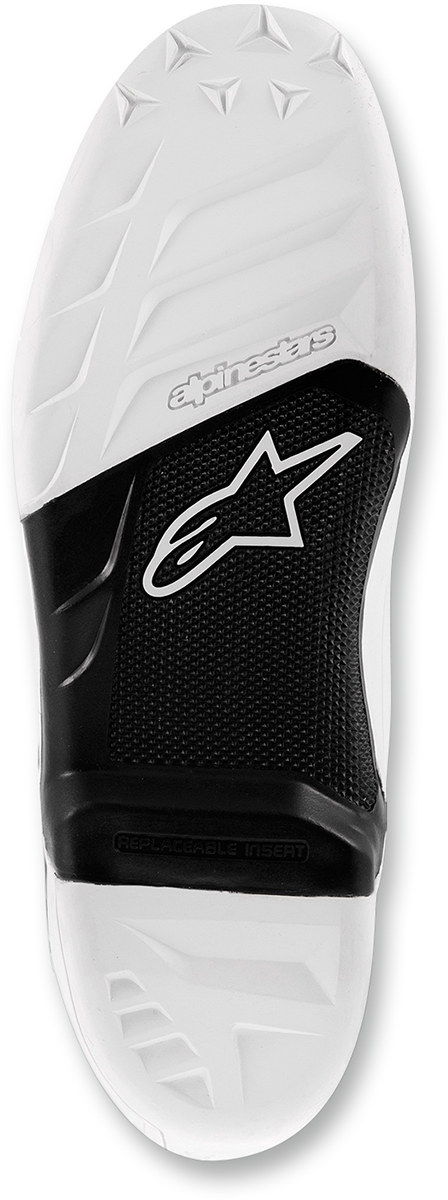 ALPINESTARS Tech 7 Replacement Boot Soles - Black/White - Size 8 25SUT74-12-8