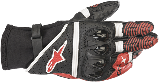 ALPINESTARS GPX V2 Gloves -Black//White/Bright Red - Small 3567219-1304-S