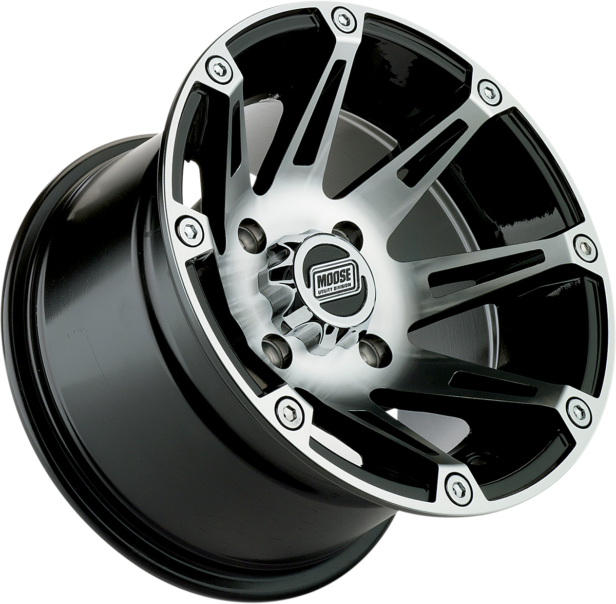 MOOSE UTILITY Wheel - 387X - Front - Machined Black - 12x7 - 4/156 - 4+3 387MO127156BW4