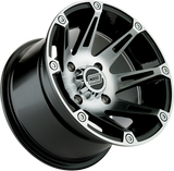 MOOSE UTILITY Wheel - 387X - Rear - Machined Black - 12x8 - 4/136 - 4+4 387MO128136BW4