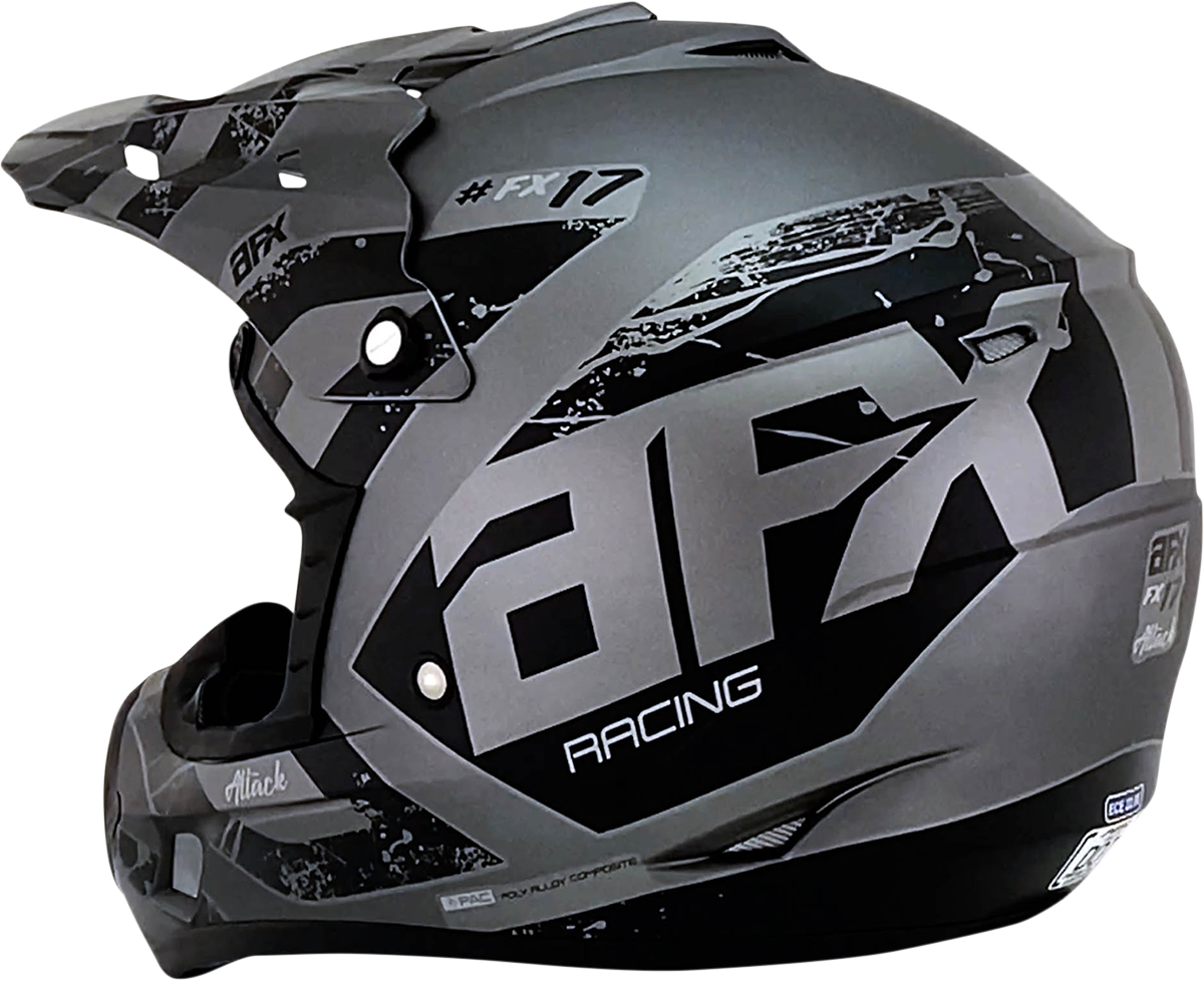 AFX FX-17 Helmet - Attack - Frost Gray/Matte Black - Large 0110-7139