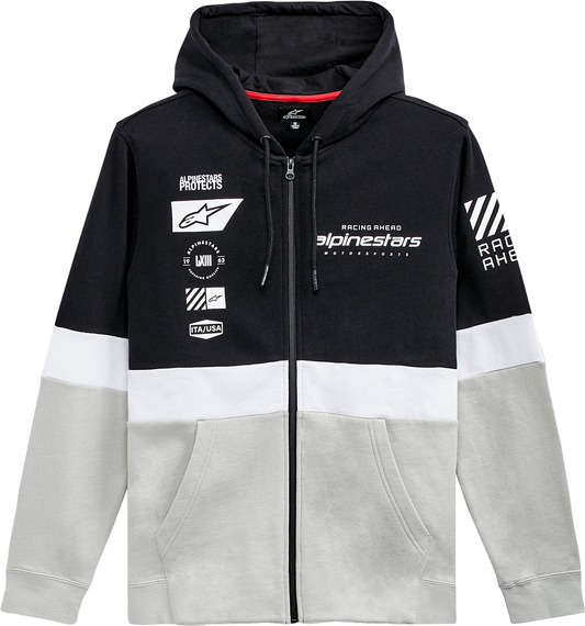 ALPINESTARS Position Zip Hoodie - Black/White/Silver - 2XL 12125302211092X