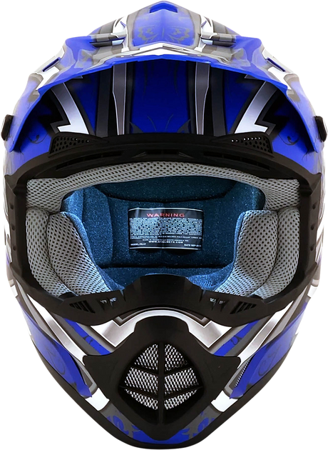 AFX FX-17Y Helmet - Butterfly - Matte Blue - Medium 0111-1388