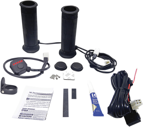 KOSO NORTH AMERICA Grips - Heated - Twist Throttle - 5 Level - 7/8" ONLY FOR 7/8" BARS AM10703G