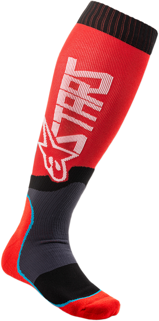 Calcetines ALPINESTARS MX Plus 2 - Rojo/Blanco - Pequeño/Mediano 4701920-32-SM 