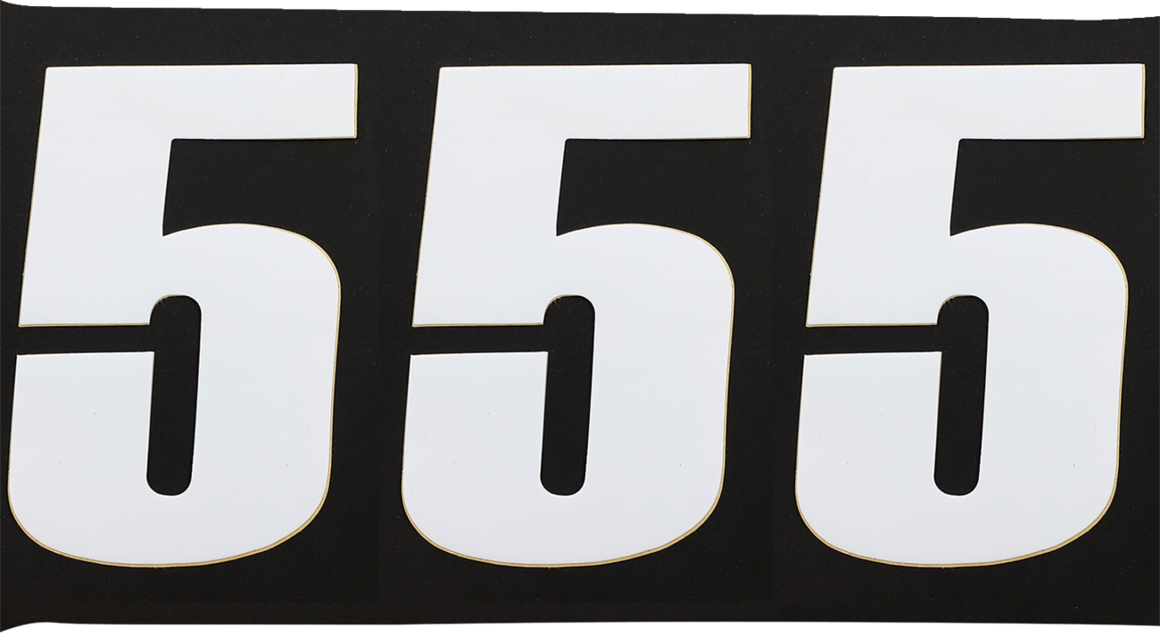 MOOSE RACING Race Number 5 - White - 4.5" 80005