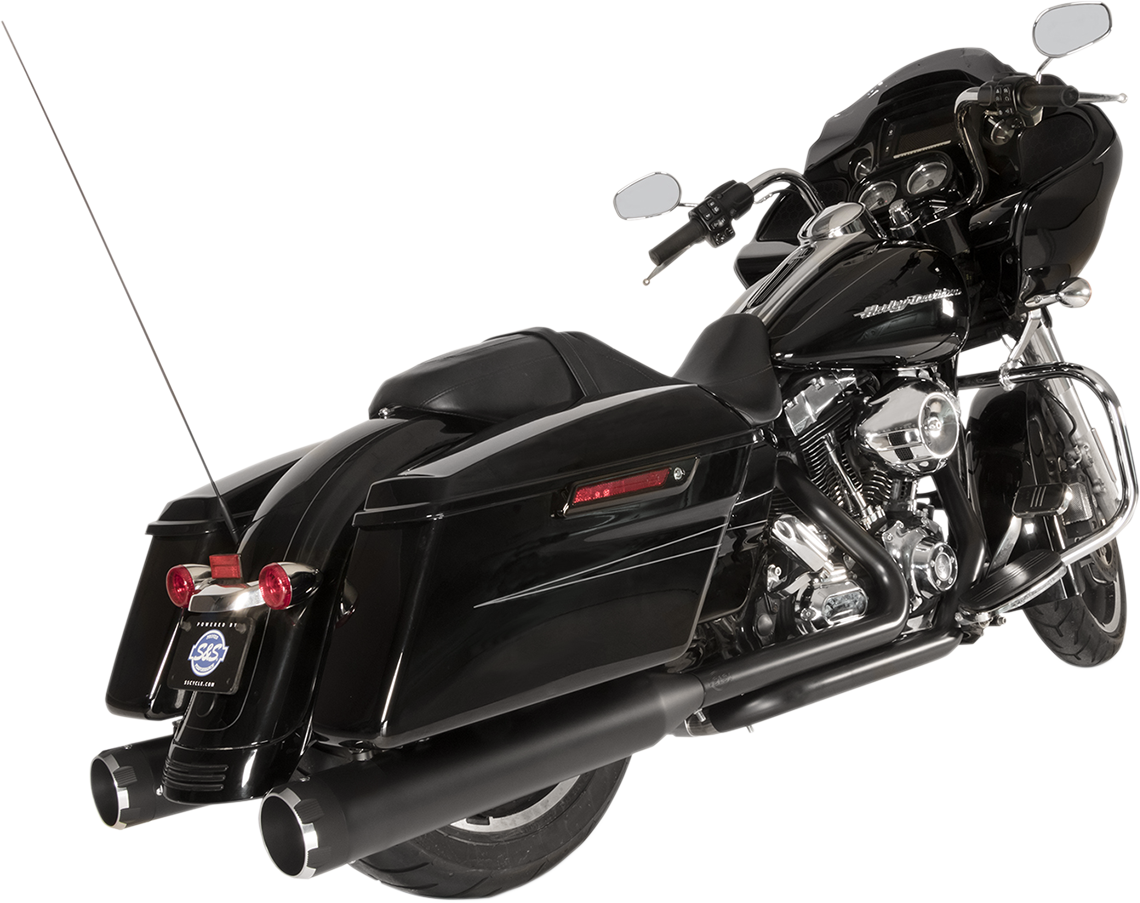 S&S CYCLE El Dorado Dual Exhaust System - Black - Black Thruster 550-0679B