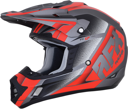 AFX FX-17 Helmet - Force - Frost Gray/Red - Large 0110-5205