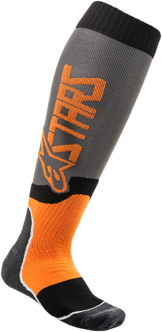 ALPINESTARS MX Plus 2 Socks - Gray/Orange - Small/Medium 4701920-9040-SM