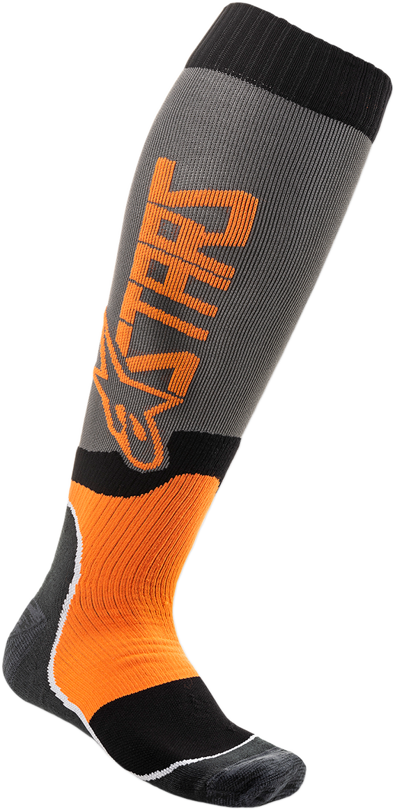 Calcetines ALPINESTARS MX Plus 2 - Gris/Naranja - Pequeño/Mediano 4701920-9040-SM