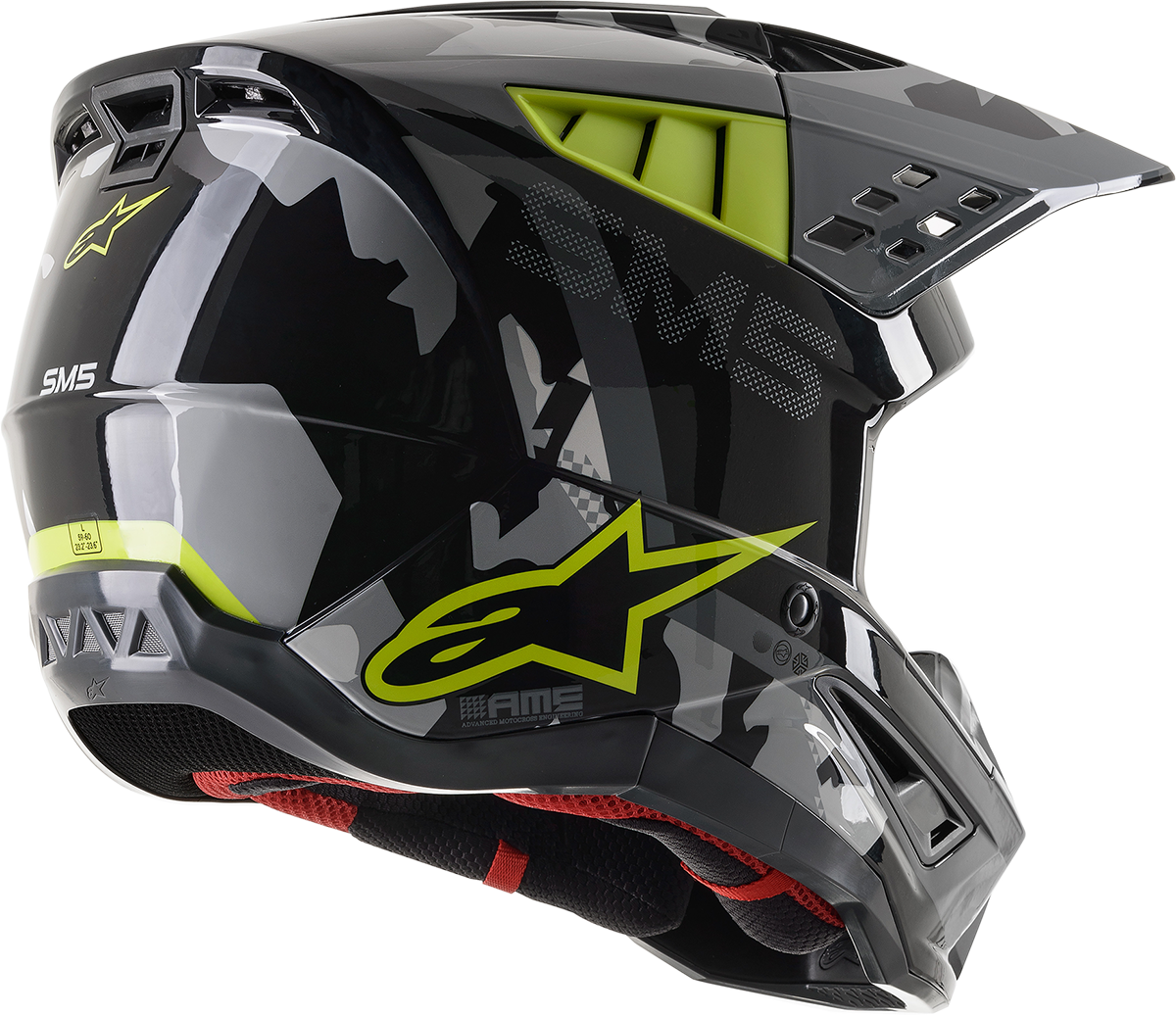 Casco ALPINESTARS SM5 - Rover - Gris/Amarillo - Mediano 8303921-1592-MD