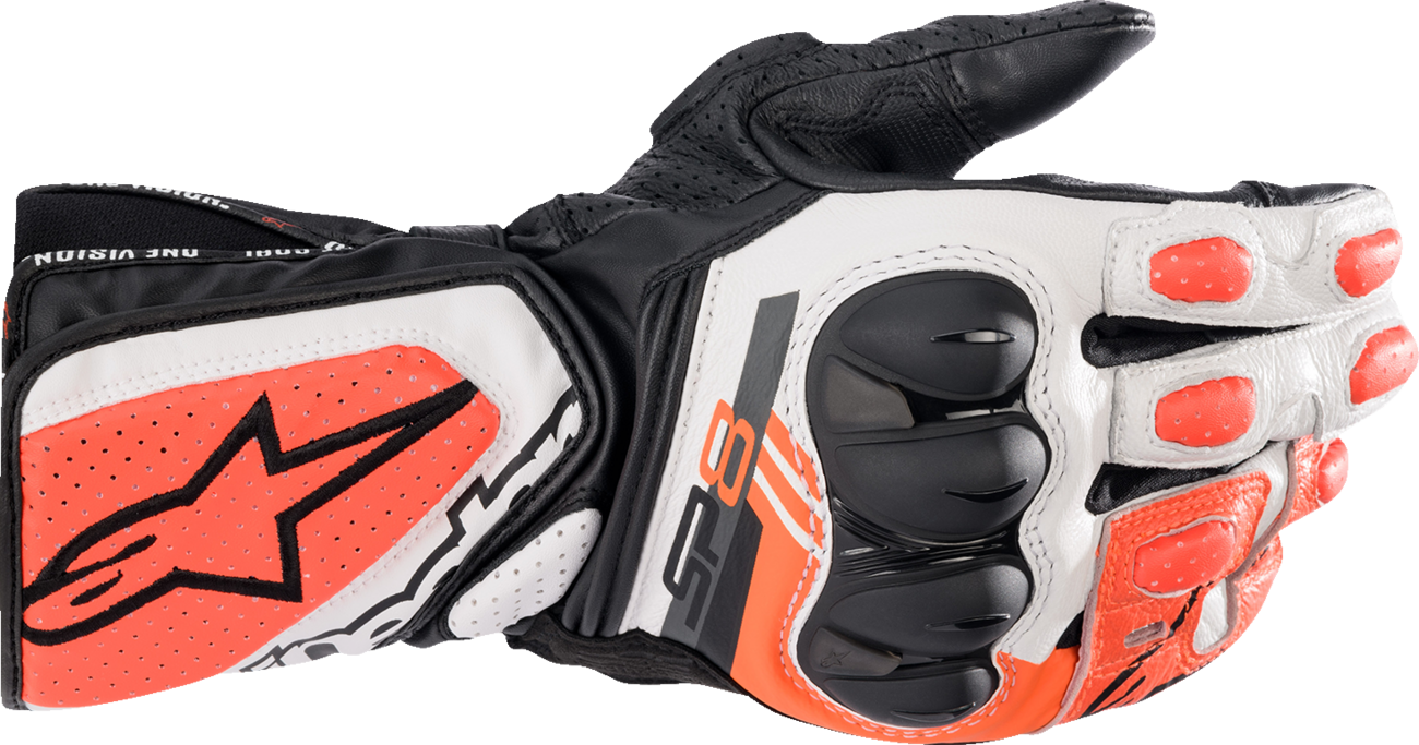 ALPINESTARS SP-8 V3 Gloves - Black/White/Fluo Red - Medium 3558321-1231-M