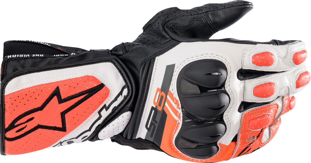 ALPINESTARS SP-8 V3 Gloves - Black/White/Fluo Red - Small 3558321-1231-S