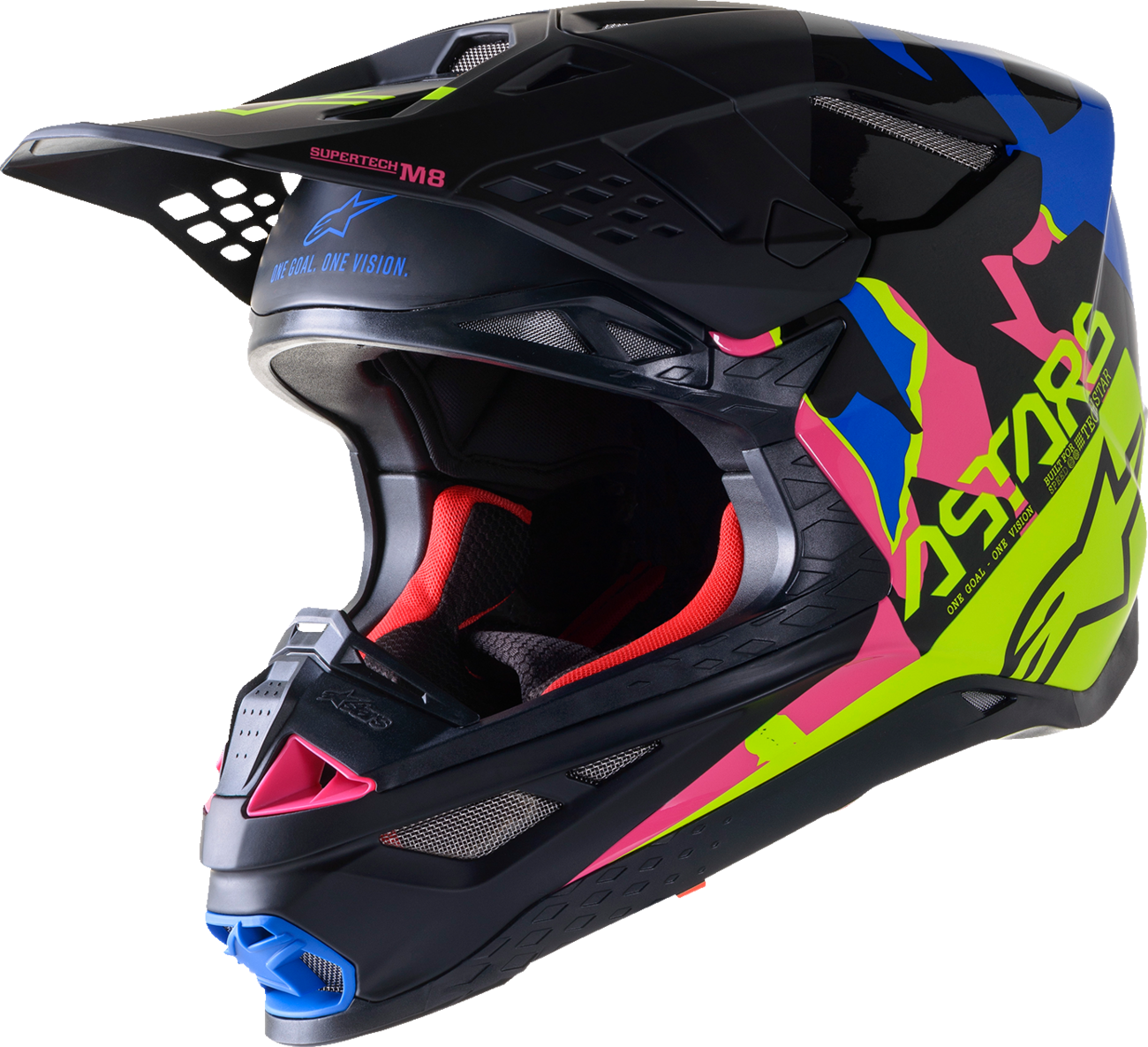 ALPINESTARS Supertech M8 Helmet - Echo - MIPS® - Black/Blue/Yellow/Pink - XL 8302621-1759-XL