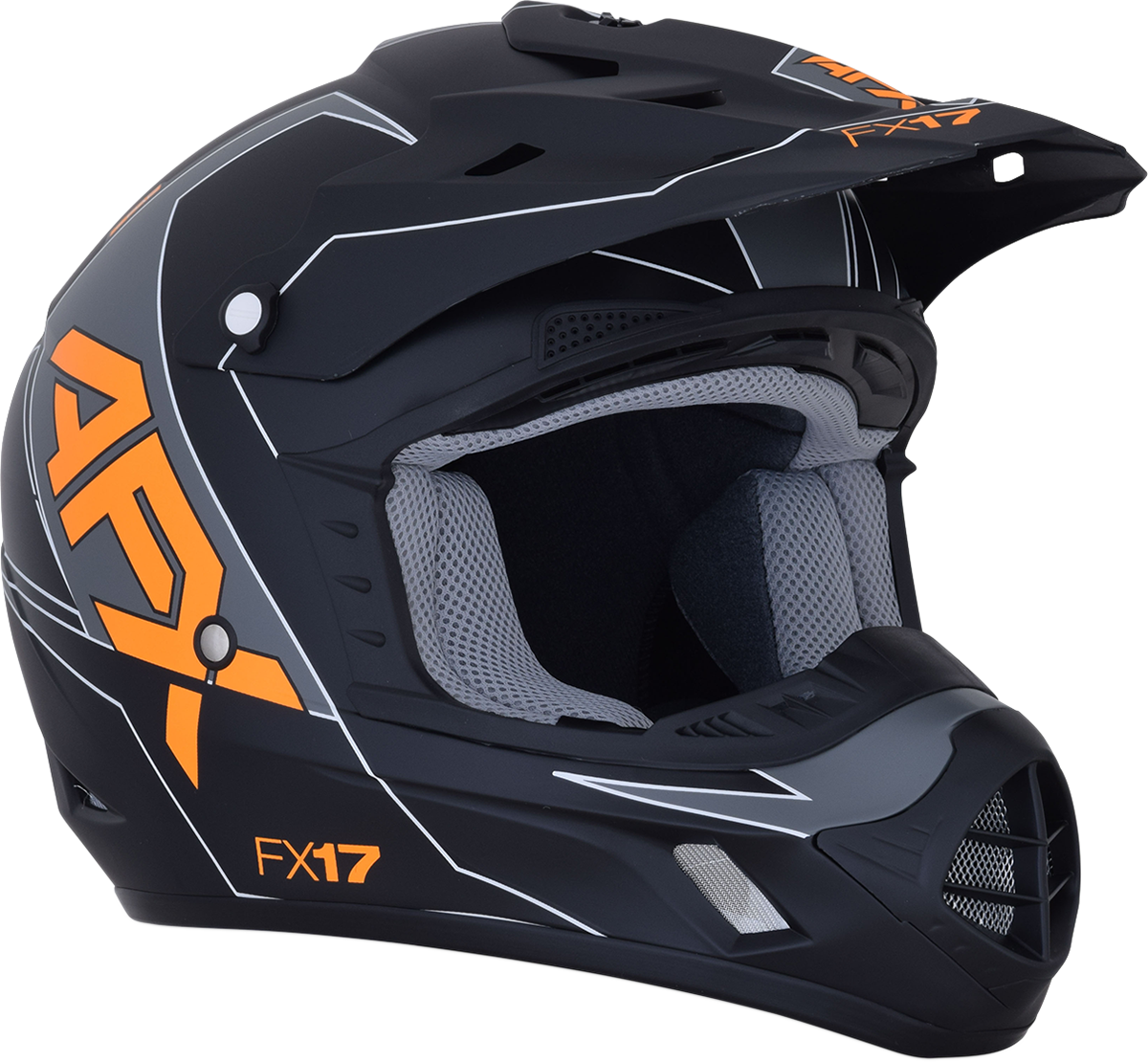AFX FX-17 Helmet - Aced - Matte Black/Orange - Medium 0110-6505