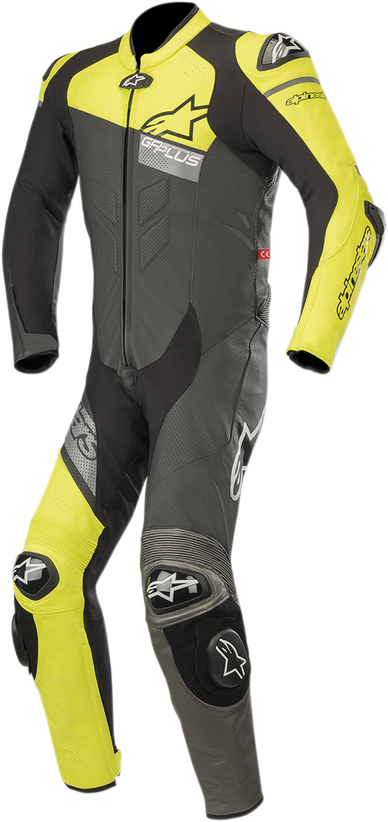 Traje de cuero de 1 pieza ALPINESTARS GP Plus Venom - Negro/Amarillo fluorescente/Gris - US 48 / EU 58 3150818-1511-58 