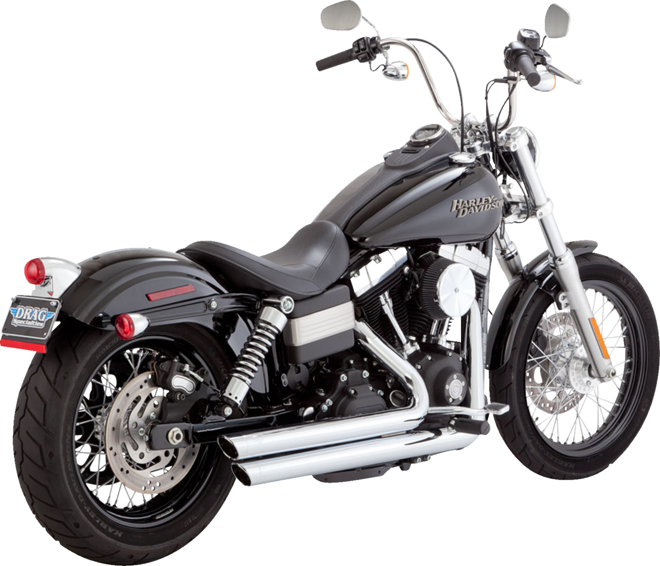 VANCE & HINES Big Shots Staggered Exhaust System - Chrome 17338