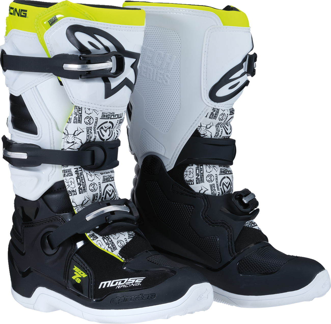 Botas MOOSE RACING Youth Tech 7S - Negro/Blanco/Amarillo - US 2 0215024-125-2