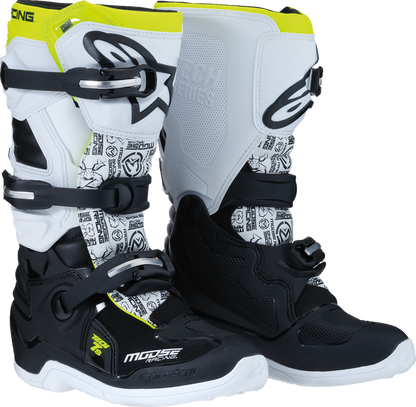 MOOSE RACING Youth Tech 7S Boots - Black/White/Yellow - US 7 0215024-125-7