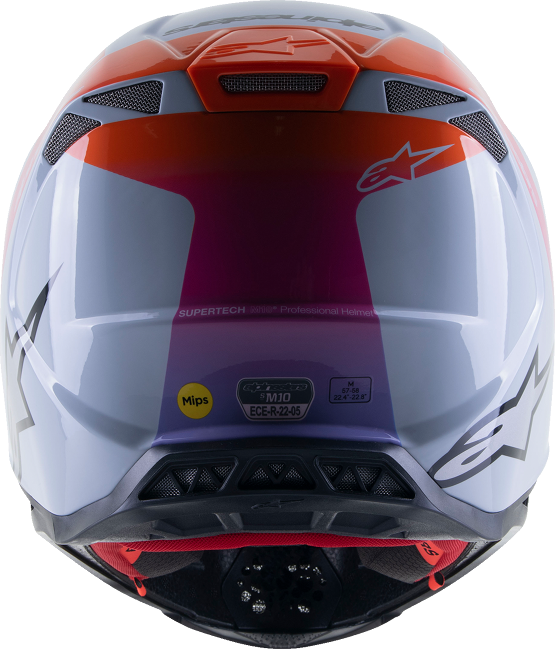 ALPINESTARS Supertech M10 Helmet - Daytona - MIPS® - Haze Gray/Orange Fluo/Rhodamine - Large 8302423-9243-LG