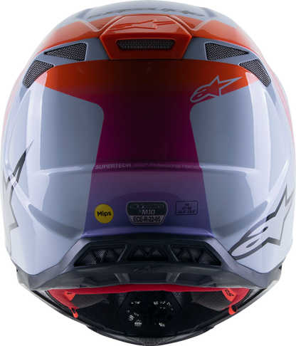 ALPINESTARS Supertech M10 Helmet - Daytona - MIPS® - Haze Gray/Orange Fluo/Rhodamine - Large 8302423-9243-LG