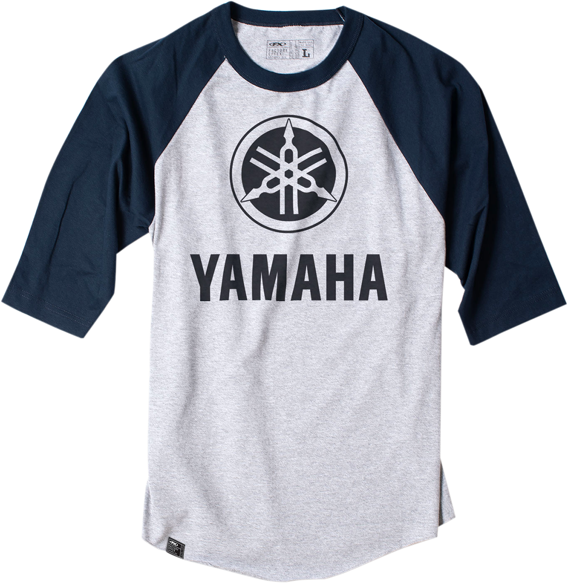 FACTORY EFFEX Yamaha Baseball T-Shirt - Grey/Blue - Large 17-87224