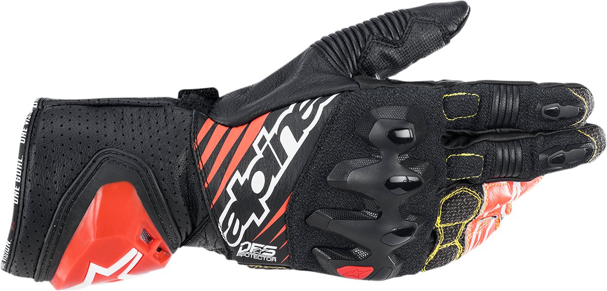 Guantes ALPINESTARS GP Tech v2 - Negro/Blanco/Rojo Fluo - XL 3556622-1231-XL