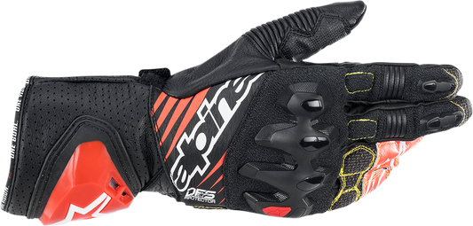 ALPINESTARS GP Tech v2 Gloves - Black/White/Fluo Red - XL 3556622-1231-XL