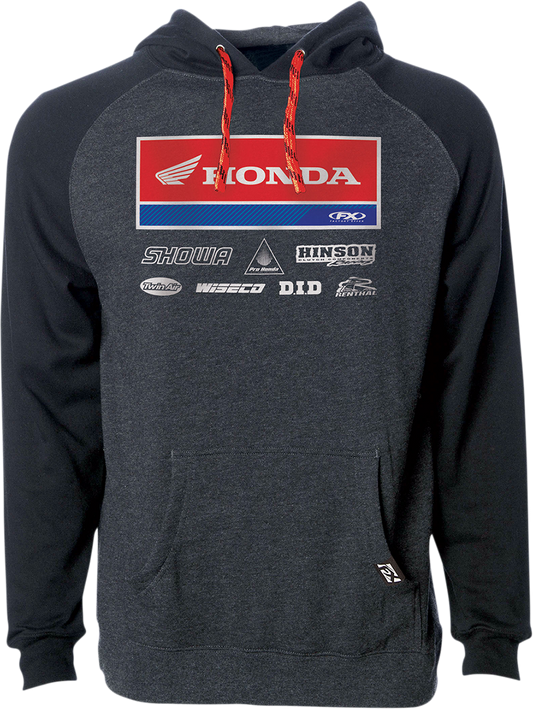 FACTORY EFFEX Honda 21 Racewear Sudadera con capucha - Carbón/Negro - Grande 24-88324 