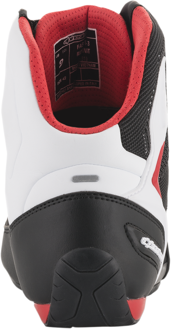 ALPINESTARS Faster-3 Rideknit® Shoes - Black/White/Red - US 10.5 2510319123-10.5