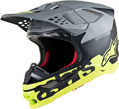 ALPINESTARS Supertech M8 Helmet - Radium - MIPS - Matte Black/Mid Gray/Yellow Fluo - Large 8301519-1305-LG