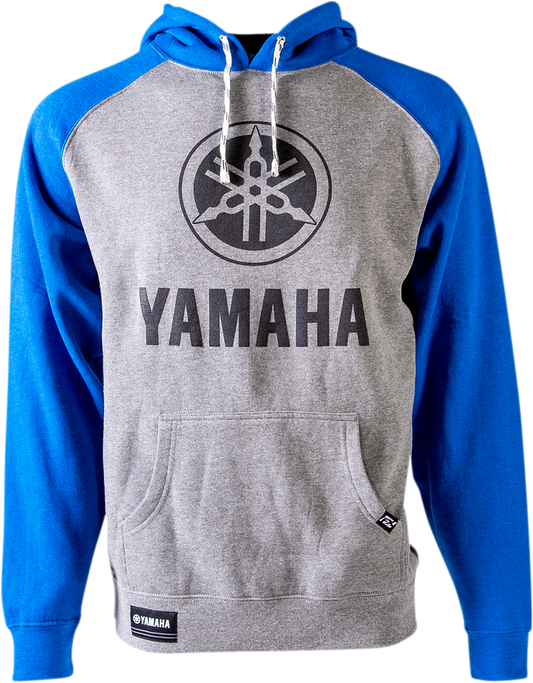 FACTORY EFFEX Yamaha Pullover Hoodie - Gray/Royal Blue - Large 24-88204