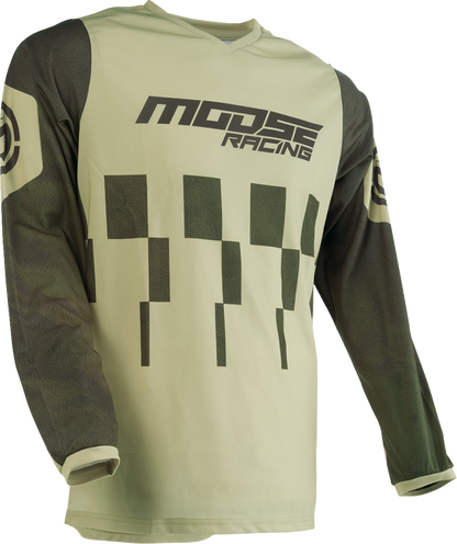 MOOSE RACING Qualifier Jersey - Green/Tan - 2XL 2910-7546