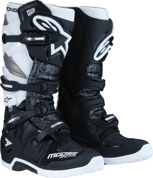 MOOSE RACING Tech 7 Boots - Black/White/Gray - US 10 0212024-153-10