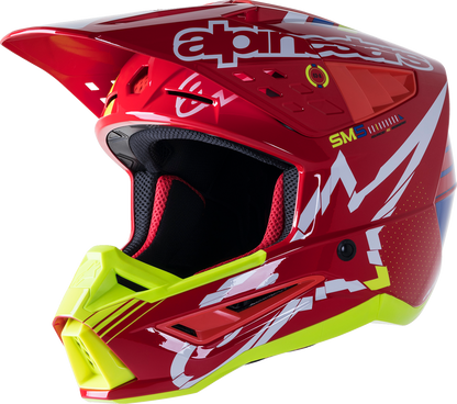 Casco ALPINESTARS SM5 - Acción - Rojo/Blanco/Amarillo Fluo - Mediano 8306122-3325-MD 