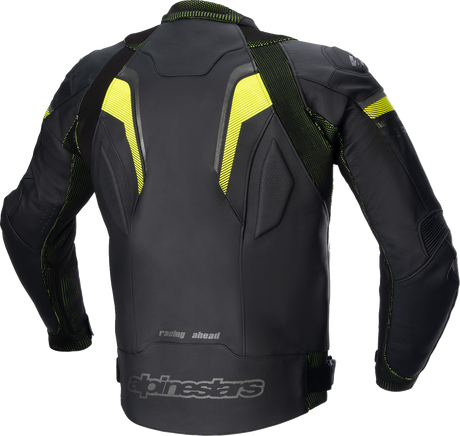 Chaqueta de cuero ALPINESTARS GP Plus R v3 Rideknit - Negro/Amarillo Fluo - EE. UU. 44 / UE 54 310032115554 