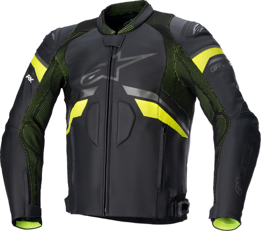 ALPINESTARS GP Plus R v3 Rideknit Leather Jacket - Black/Yellow Fluo - US 50 / EU 60 310032115560