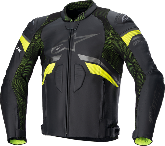 ALPINESTARS GP Plus R v3 Rideknit Leather Jacket - Black/Yellow Fluo - US 42 / EU 52 310032115552