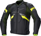 Chaqueta de cuero ALPINESTARS GP Plus R v3 Rideknit - Negro/Amarillo Fluo - EE. UU. 44 / UE 54 310032115554 
