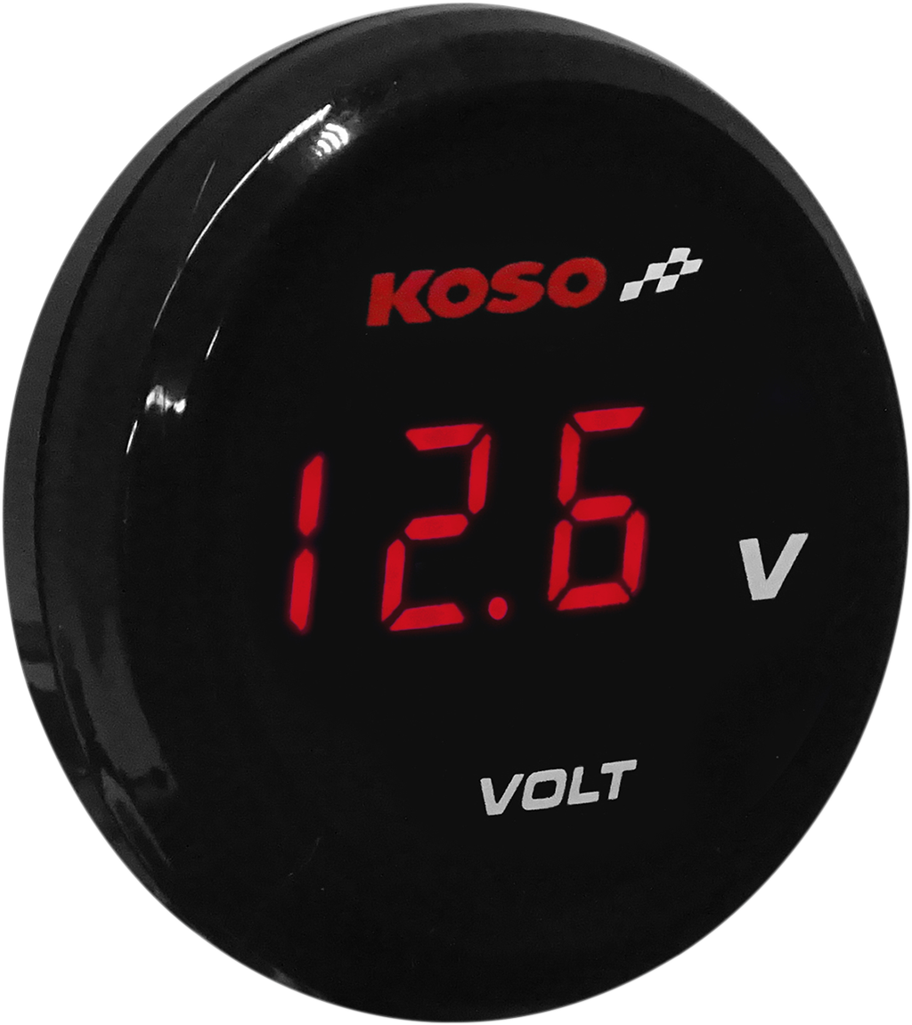 KOSO NORTH AMERICA I-Gear Voltímetro - Dígitos rojos - 1.57" Diámetro x 0.43" D BA067R00