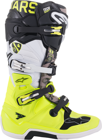 ALPINESTARS Limited Edition AMS Tech 7 Boots - Black/Yellow/White - US 8 2012014-158-8