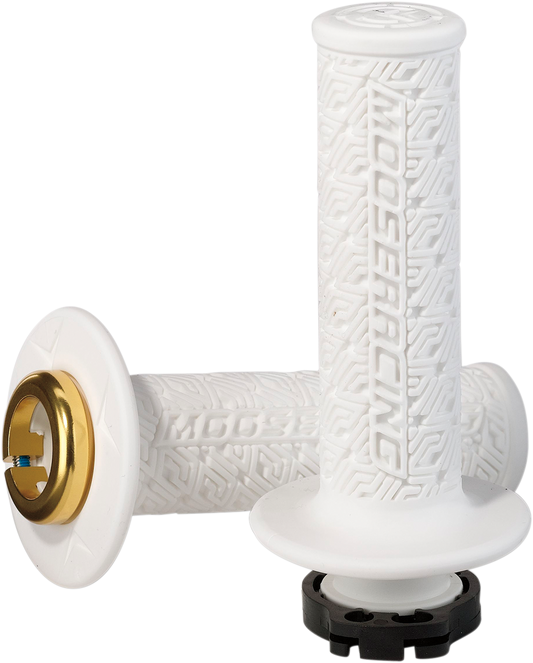 MOOSE RACING Grips - Lock-On - White/Gold B36MRW-D