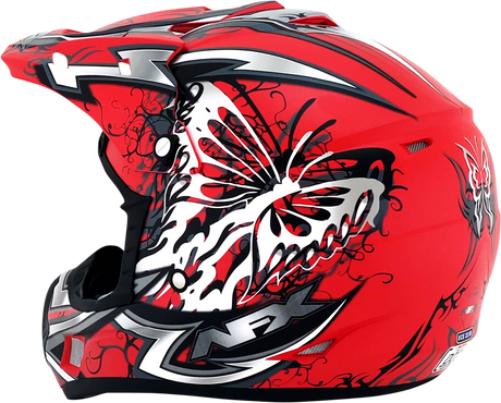 AFX FX-17Y Helmet - Butterfly - Matte Ferrari Red - Medium 0111-1385