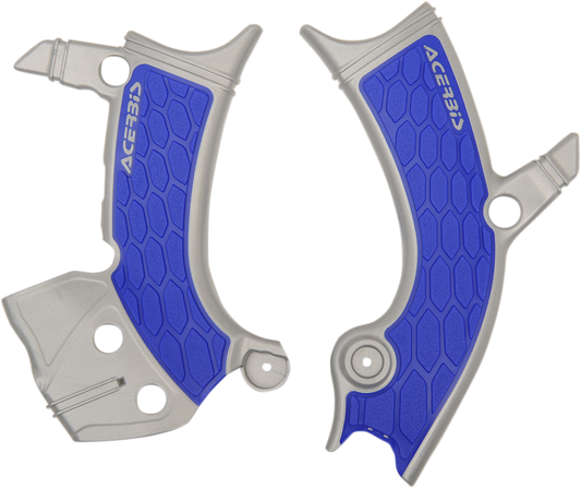 Protectores de bastidor ACERBIS X-Grip - Plata/Azul - Yamaha 2689411404
