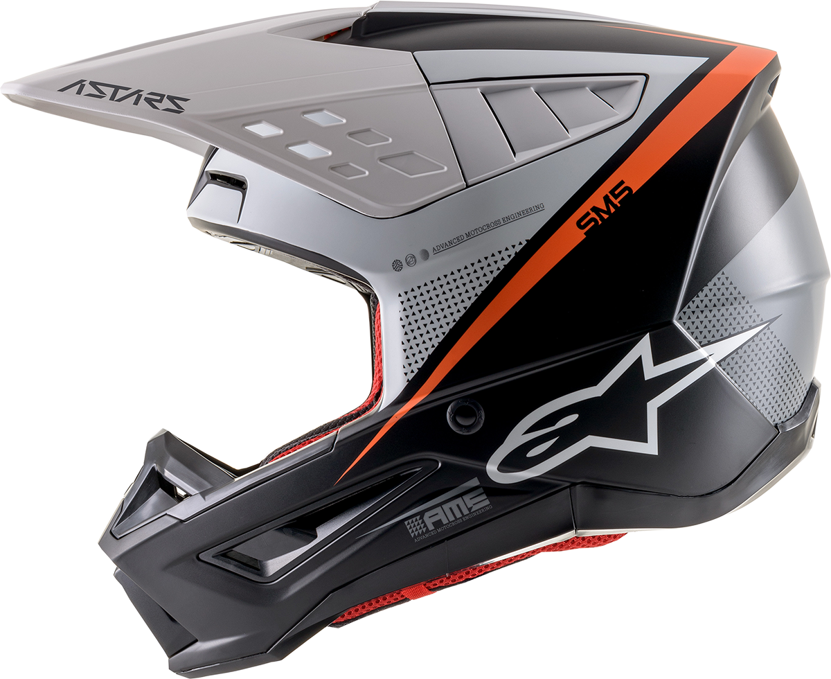 ALPINESTARS SM5 Helmet - Rayon - Black/White/Orange - Large 8304121-1242-LG