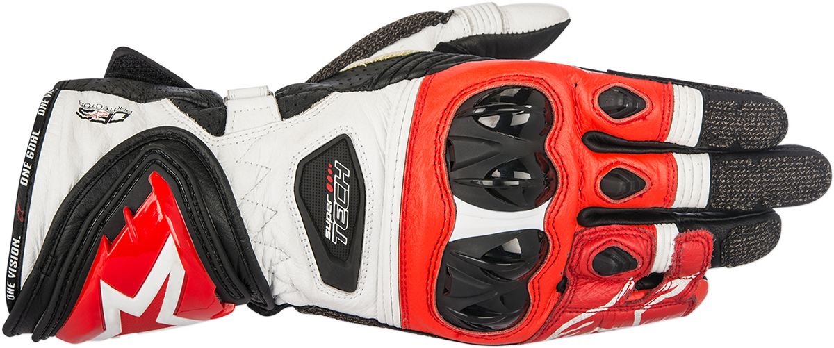 ALPINESTARS Supertech Gloves - Black/White/Red - Medium 3556017-123-M