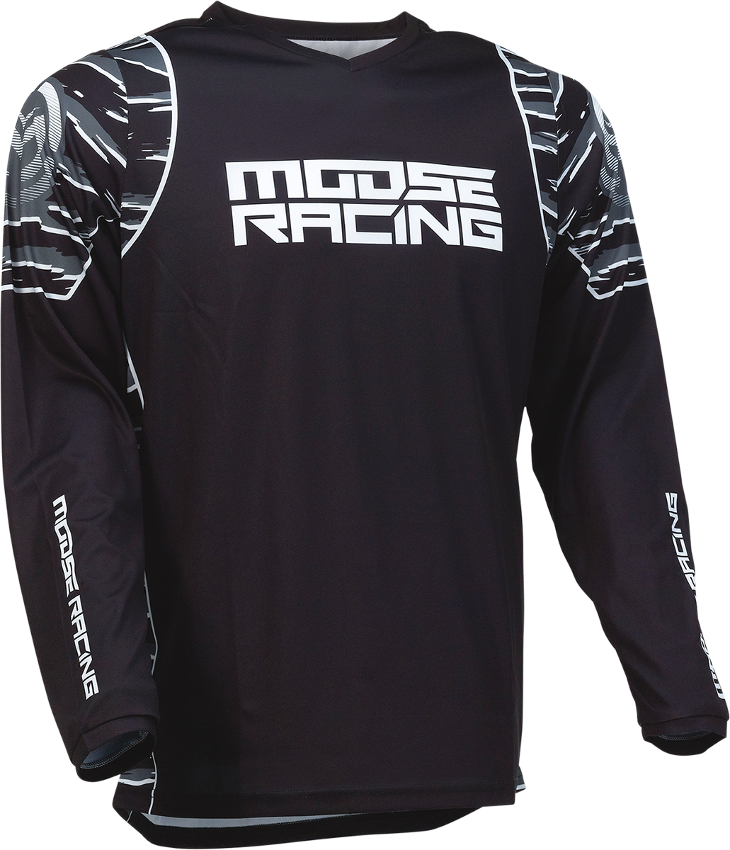 MOOSE RACING Qualifier Jersey - Black/White - 4XL 2910-6972