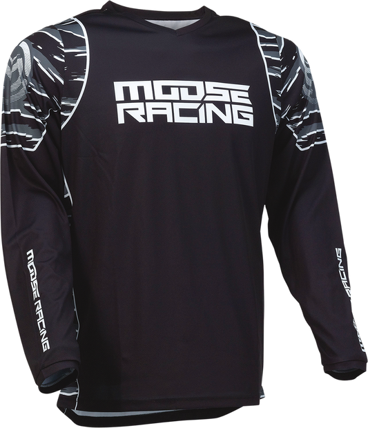 MOOSE RACING Qualifier Jersey - Black/White - Large 2910-6968